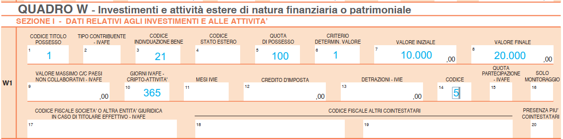 Modello 730/2024 – Quadro W